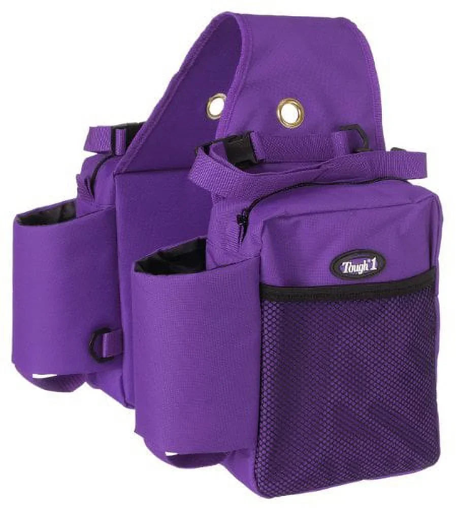 Tough1 Nylon Sizeaddle Bag w/Bottle Holders Purple