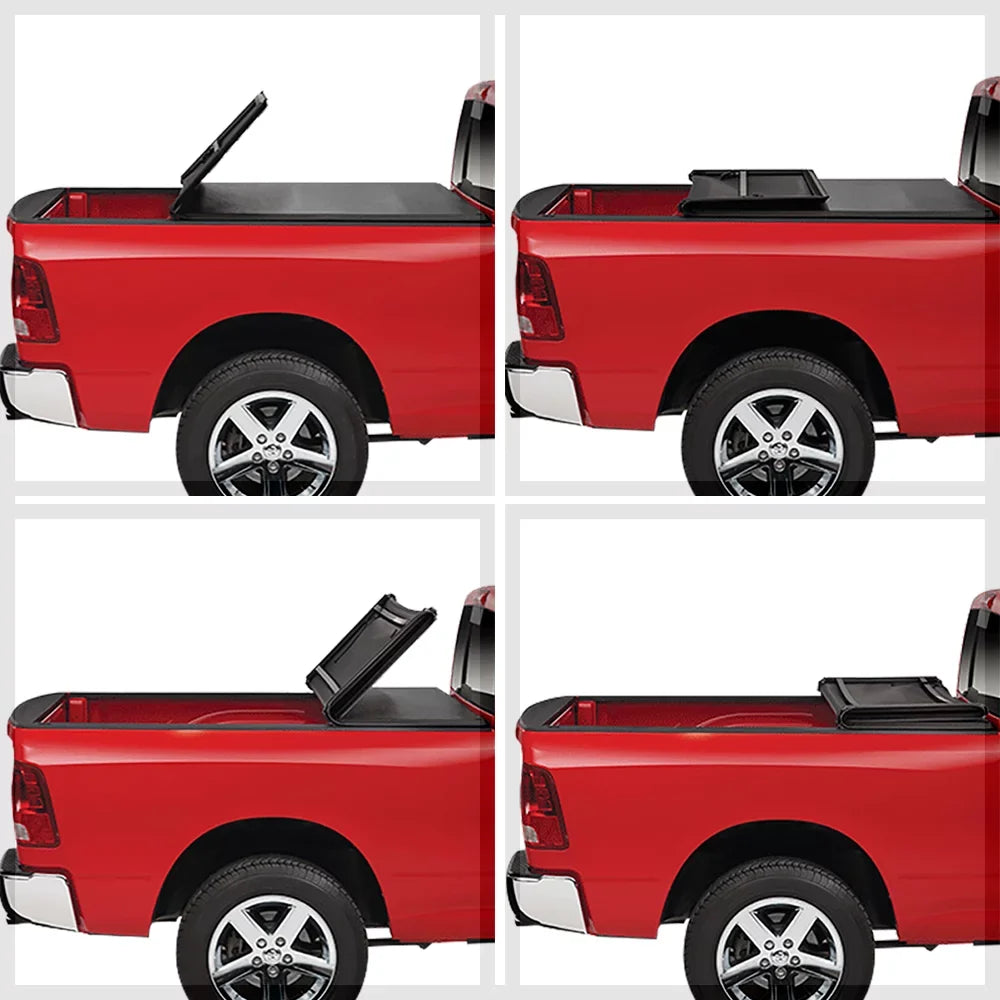 Sizehort Bed Tonneau Cover 5.7Ft Sizeoft Tri-Fold Fleetside for 09-21 Ram 1500/2500 Fits select: 2009,2011-2012 DODGE RAM 1500