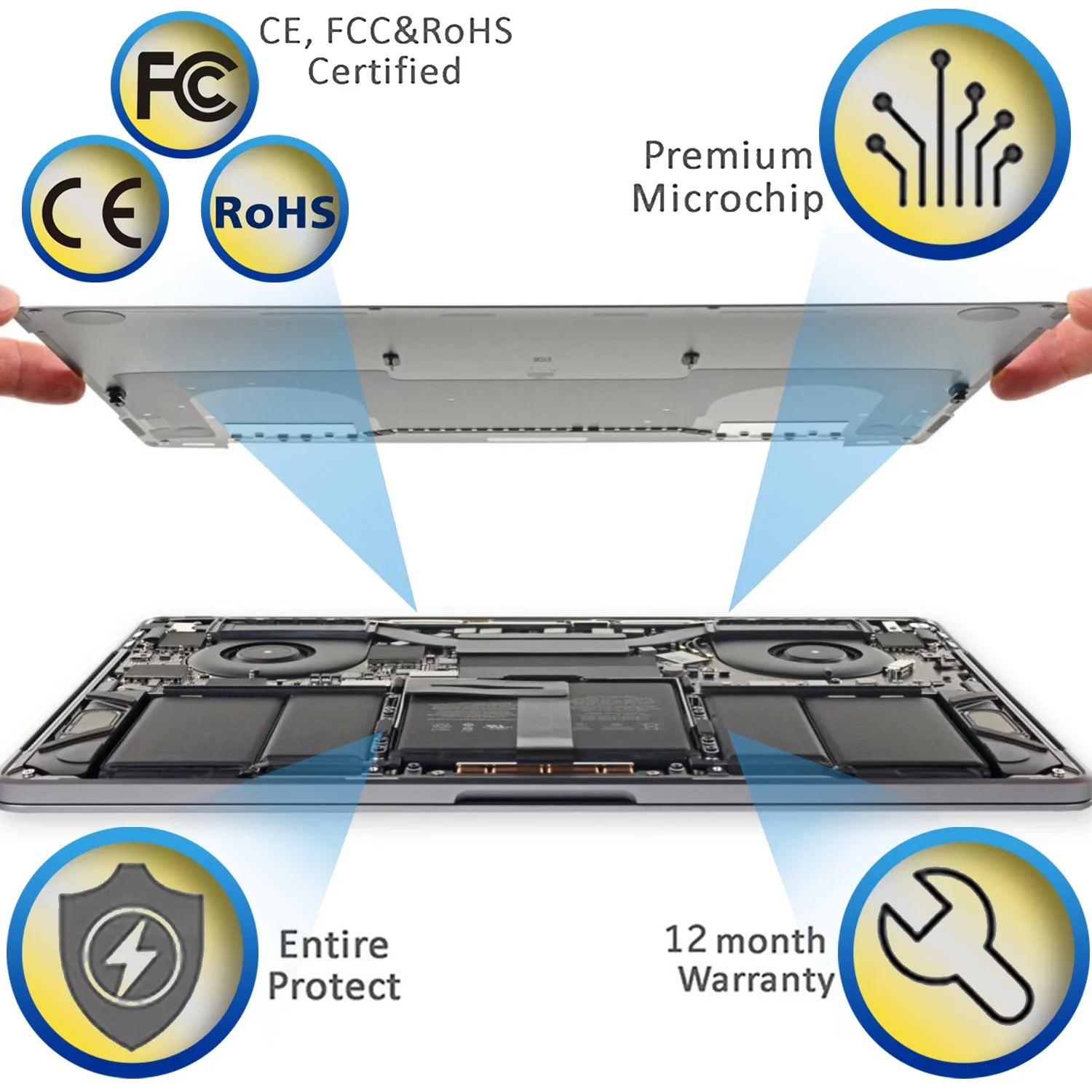 A1494 Battery Compatible Mac A1398 Mac Book Pro 15" Retina (Late 2013 & Mid 2014), Fits ME294 ME293 (11.26V 95Wh 8440mAh)