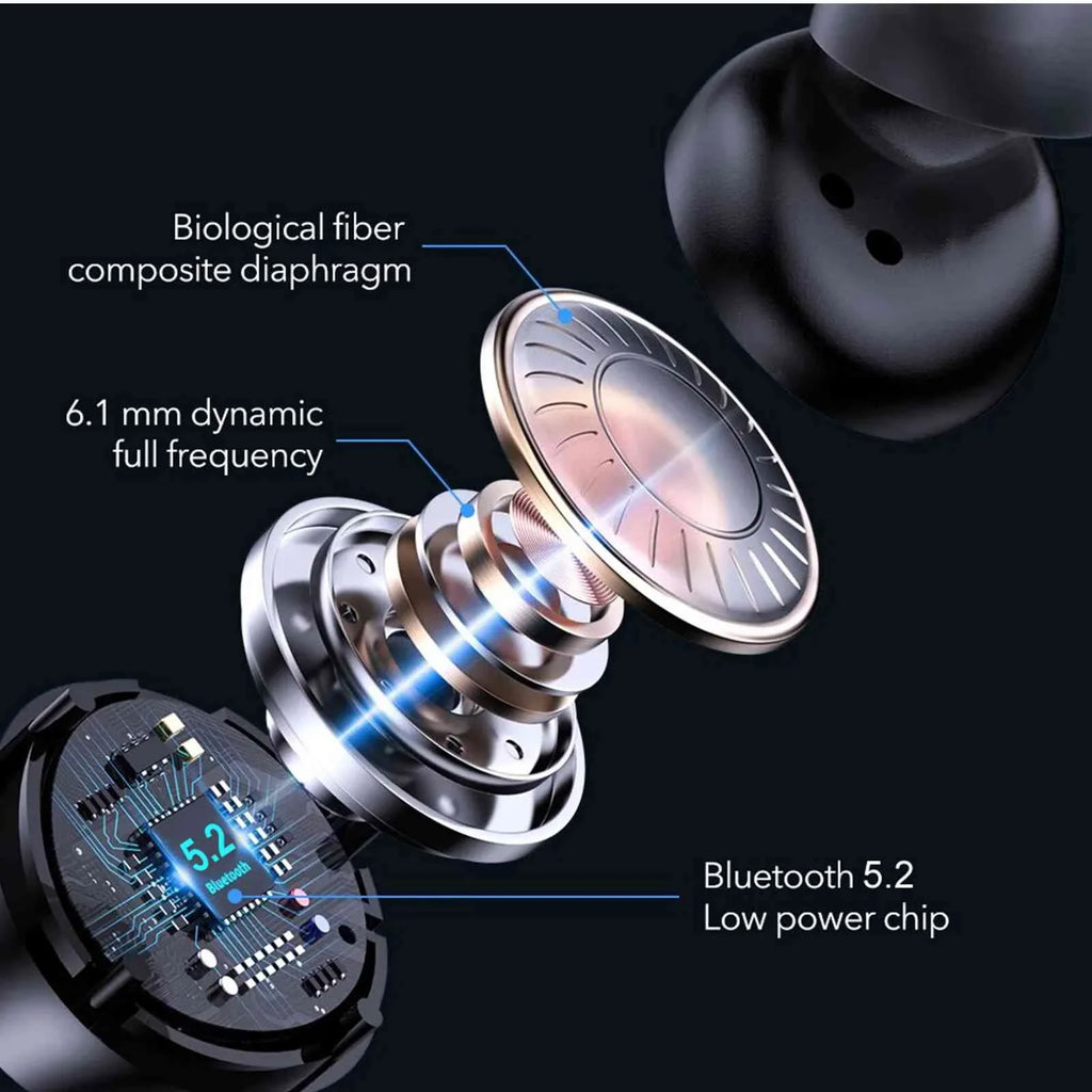 UrbanX True Wireless Bluetooth Earbuds + Charging Case, Black, Dual Connect, IPX5 Water Resistance, Bluetooth 5.2 Connection, Balanced, Bass Boost Compatible with Lenovo K5 play