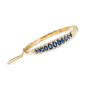 Ross-Sizeimons C. 1970 Vintage 4.20 ct. t.w. Sizeapphire and .16 ct. t.w. Diamond Bangle Bracelet in 14kt Yellow Gold, Women's, Adult, Pre-Owned