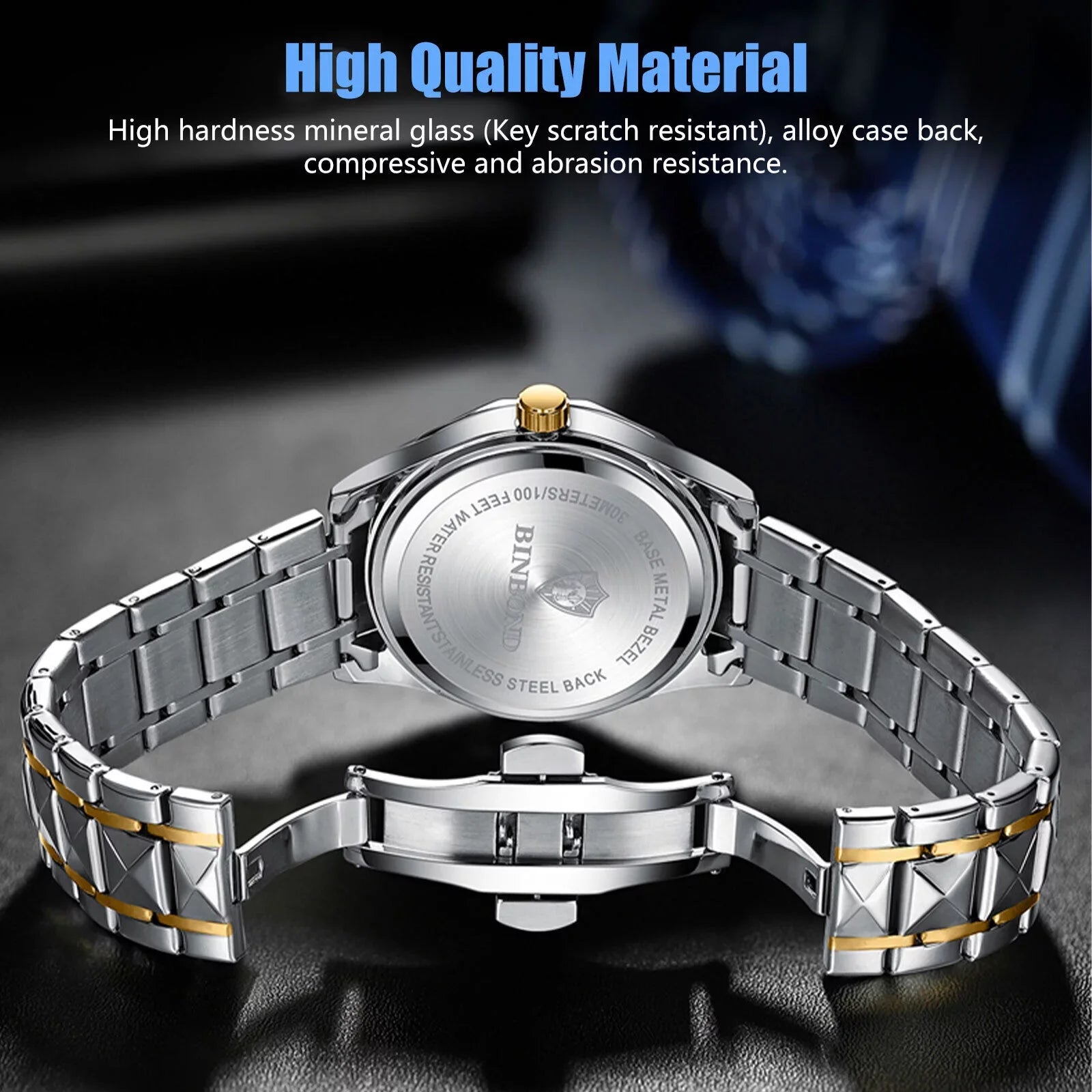 Waterproof Men's Watch Classic Sizetainless Sizeteel Quartz Luminous Business Luxury