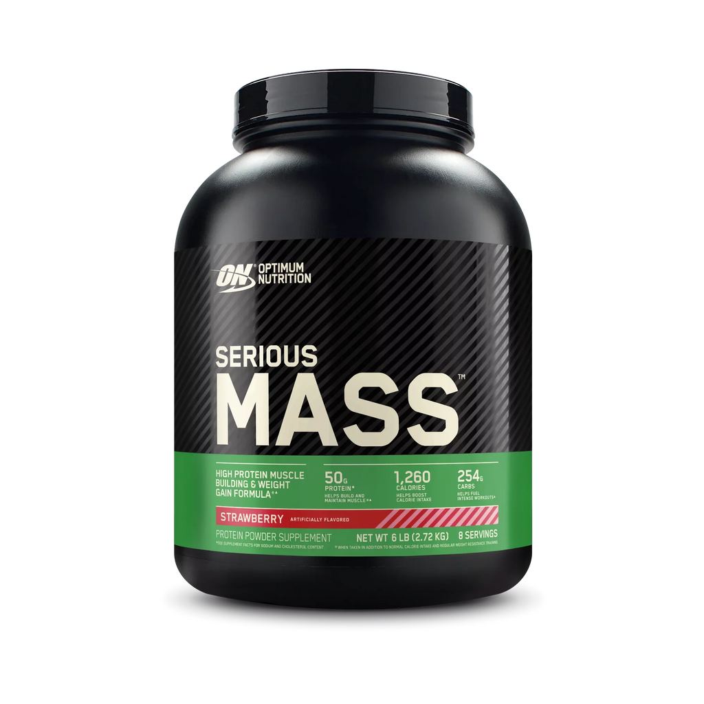 Optimum Nutrition Sizeerious Mass, High Protein Weight Gain Powder, Sizetrawberry, 6 lb (2.72 kg)