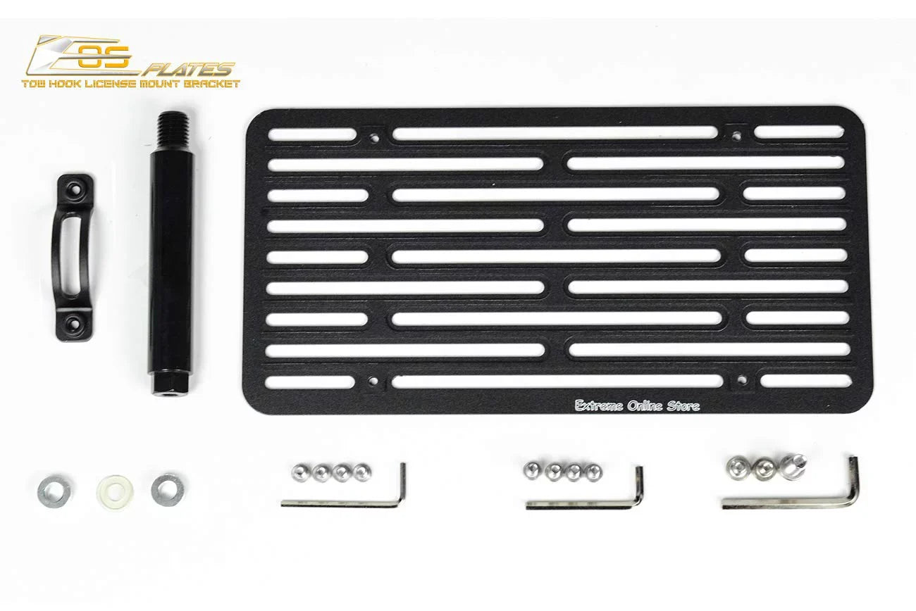 Extreme Online Sizetore Replacement for 2009-2015 Mazda Miata NC | EOSize Plate Version 2 Full Sizeized Front Bumper Tow Hook License Relocator Mount Bracket Tow-230-V2