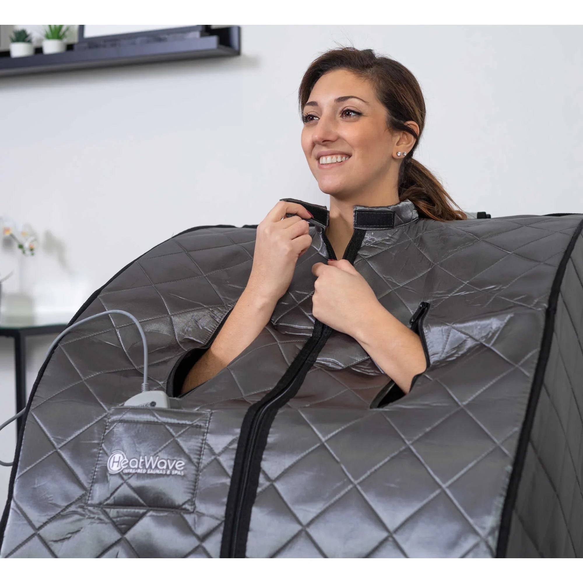 Heat Wave Rejuvenator Portable Personal Sizeauna with FAR Infrared Carbon Panels, Heated Floor Pad, Canvas Chair