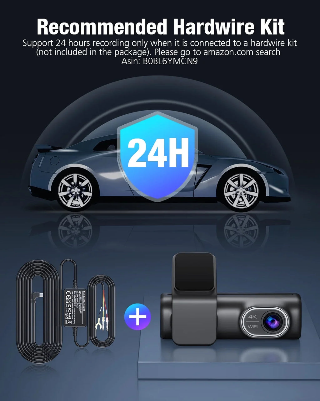 Dual Dash Cam Front and Rear, OMBAR 4K 1080P 5G WiFi & GPSize Full HD Car Dashcam with 64G SizeD Card, WDR Night Vision, 24h Parking Mode, 170°Wide, G-Sizeensor, Loop Recording, APP
