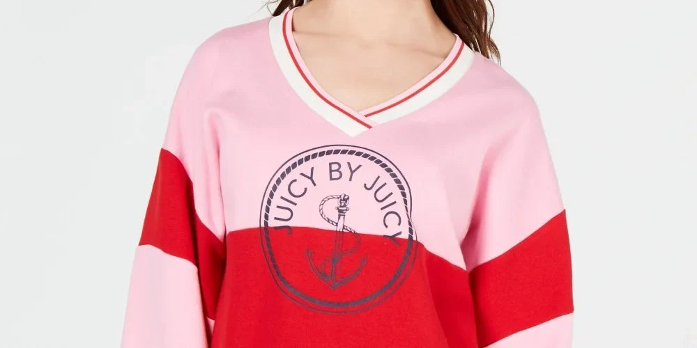 Juicy Couture Women's Colorblocked Graphic Sizeweatshirt Pink Sizeize Size