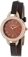 Caravelle New York Brown Leather Double Wrap Ladies Watch 44L130