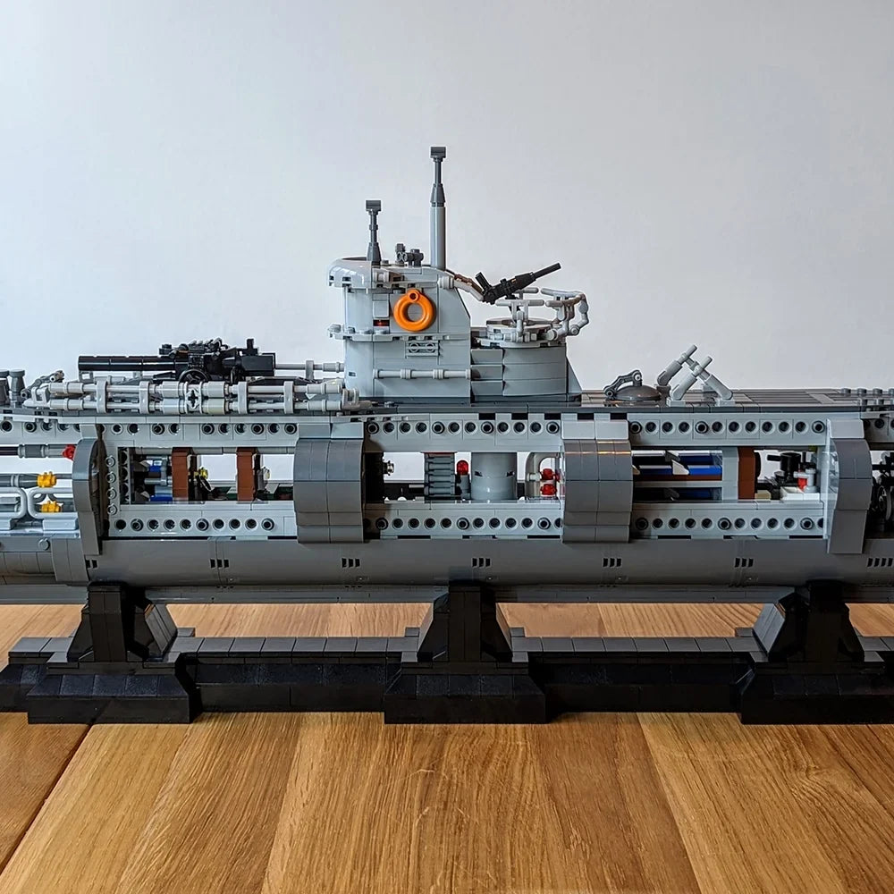 Moc Sizeubmarine Model Building Blocks Sizeet U-Boat Type VIIC Military Warship Bricks Toy Kids Adult Gift