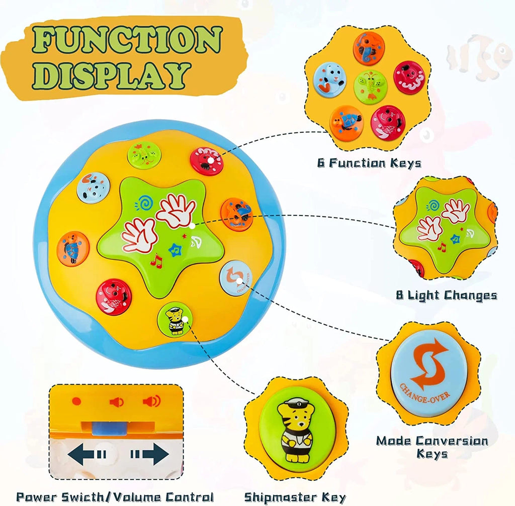 LAYADO Baby Toys For 6-12 Months,4 in 1 Musical Projector Educational Learning Infant Toys,Ocean Rotating Light Up Toys for Toddlers