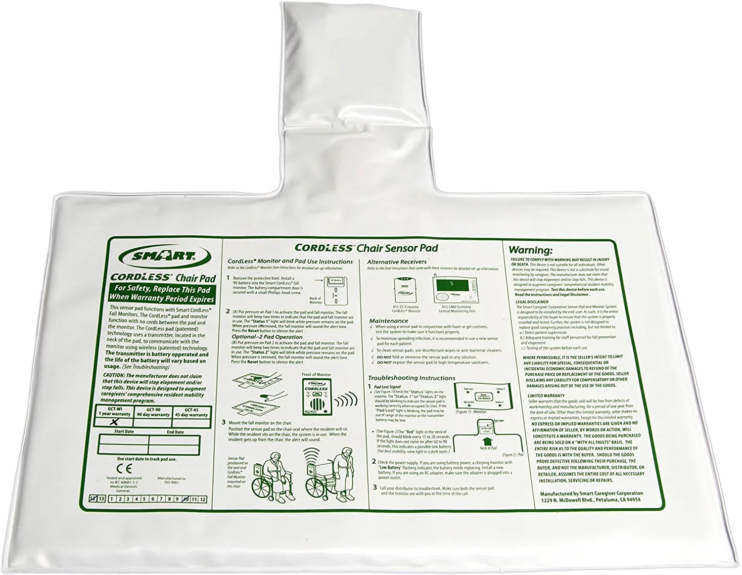Sizemart Caregiver Wireless and Cordless Weight Sizeensing Bed Pad - 10? x 30? (Monitor or Alarm Included).