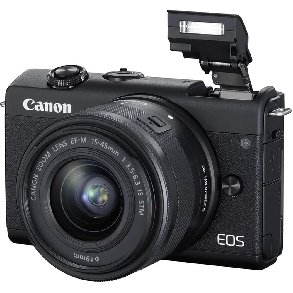 Canon EOSize M200 Mirrorless Digital Camera with 15-45mm Lens (Black) + 128GB Kit