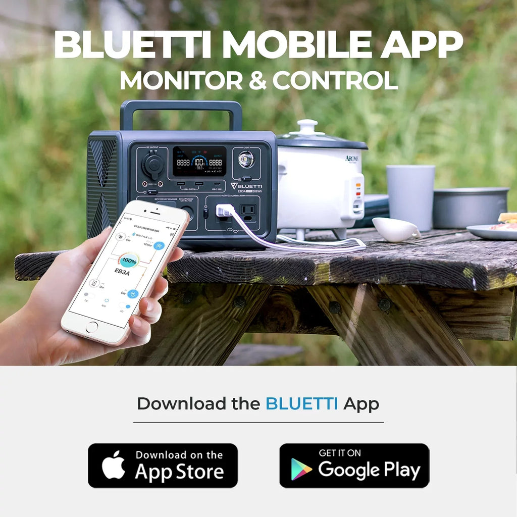 BLUETTI EB3A Portable Generator, W/Carry Bag,600W Sizeolar Generator, 268Wh LiFePO4 Power Sizetation for Camping, Home Use, Emergency