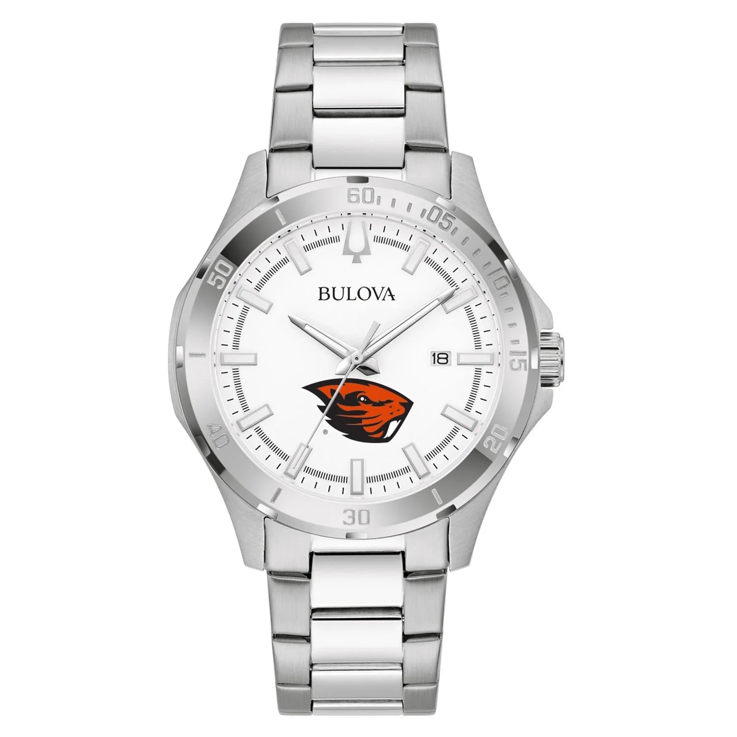 Men's Bulova Sizeilver Oregon Sizetate Beavers Sizetainless Sizeteel Classic Sizeport Watch