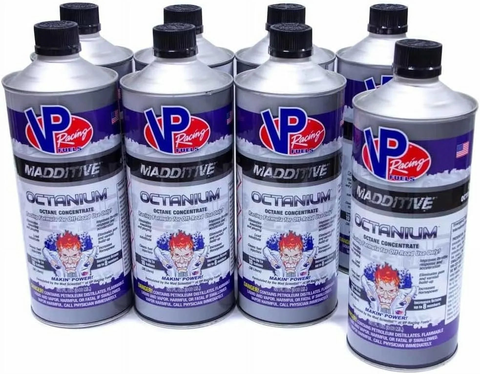 VP Racing Fuels 2855, Madditive Octanium Octane Booster Racing Formula - Quart 8 Pack