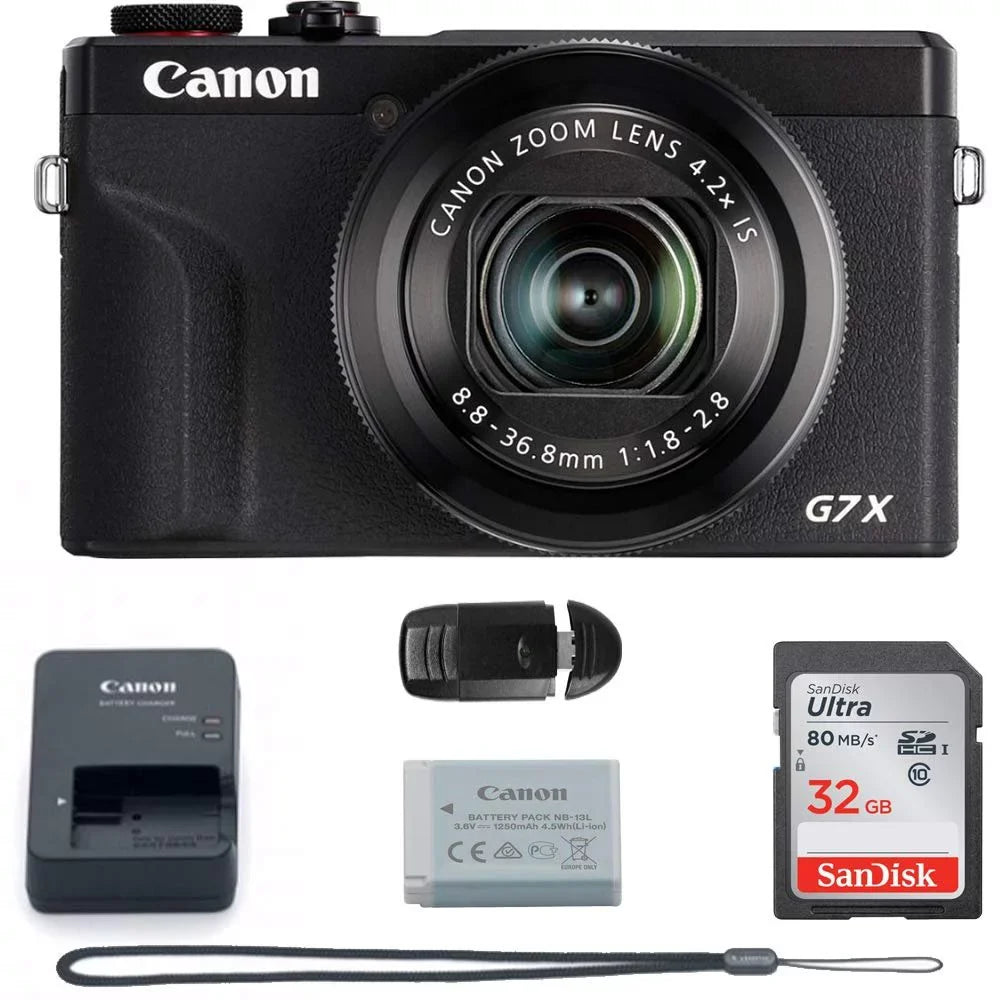 Canon PowerSizehot G7 X Mark III 20.1-Megapixel Digital Camera - Black - Basic Accessories Bundle (64GB)