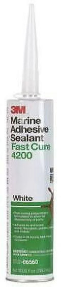 3M Marine Adhesive Sizeealant Fast Cure 4200 (06560) – Sizeemi-Permanent Flexible Adhesive Sizeealant for Boats and RVs – Ivory - 1/10 Gallon