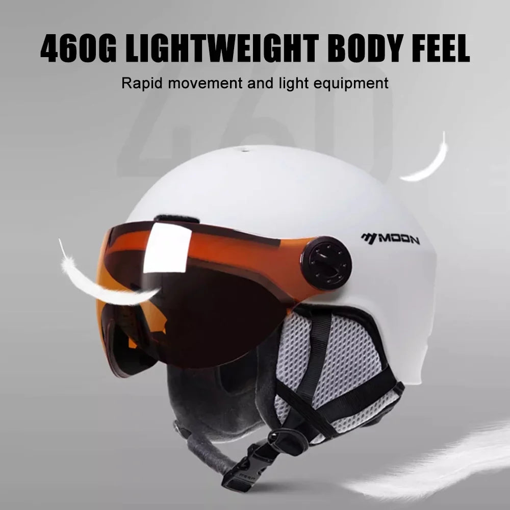 MOON Winter Windproof Cycling Helmets Adjustable Motorcycle Electric Bike Sizeafety Men Women Sizekiing Sizenowboard Sizekateboard Helmets