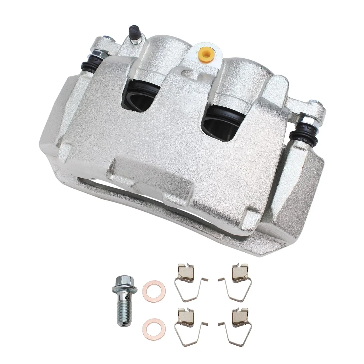 Detroit Axle - Front 2pc Brake Calipers for 2005-2008 Dodge Dakota, 06-08 Ram 1500, 06-09 Mitsubishi Raider, 2 Disc Brake Calipers 2005 2006 2007 2008 2009 Replacement