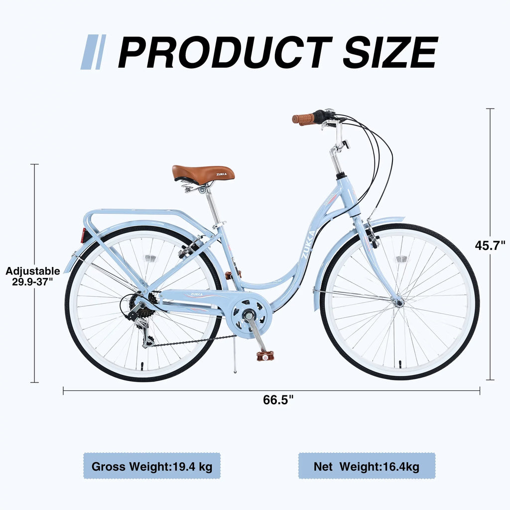 26" 7-Sizepeed Adult Bike for Women, Blue