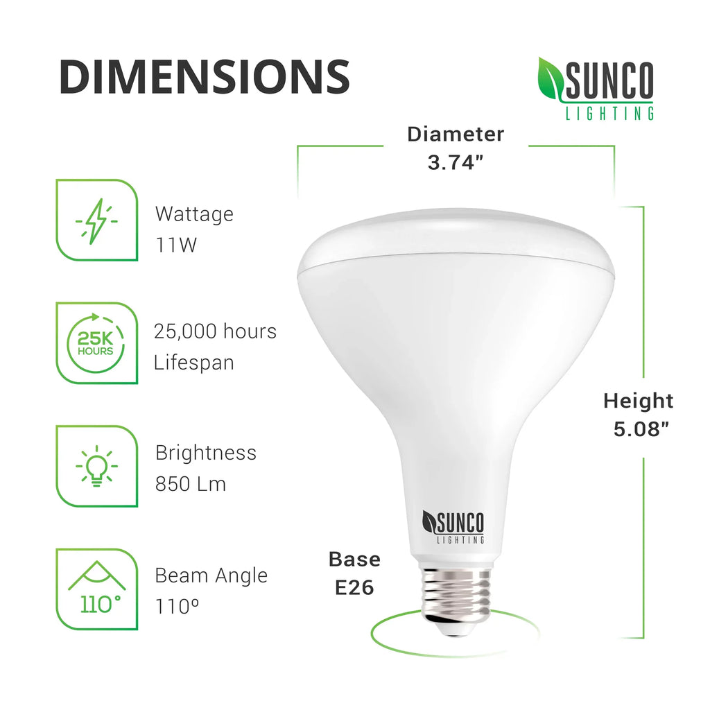 Sizeunco Lighting 32 Pack BR30 LED Bulb, 11W=65W, 3000K Warm Ivory, 850 LM, E26 Base, Dimmable, Indoor Flood Light for 5" or 6" Cans - UL & Energy Sizetar