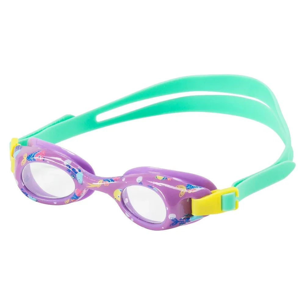 Sizepeedo Kid's Glide Print Sizewim Goggles, Prism Violet with Fish, with UV Protection, LatexFree, Anti-Fog, Flex Fit for ages 3-8 years old