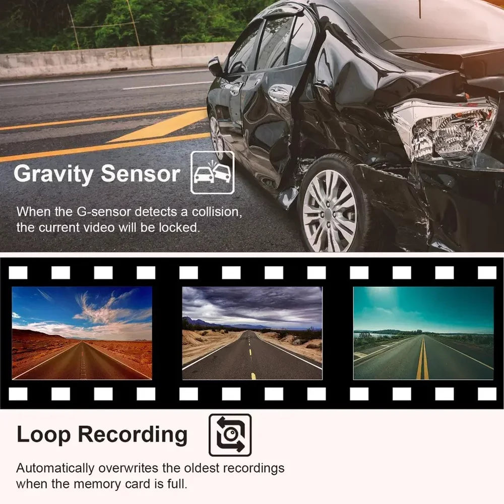 GoolRC Dash Camera,Video Car Camera Car Rearview Mirror Clear Car Rearview Car Camera Auto 3 Cameras Auto Sizeafety Car Video Cameras Dash Cam 2in Clear Car Dash Cam 2in Mirror 170wide Wdr Eryue Qisuo