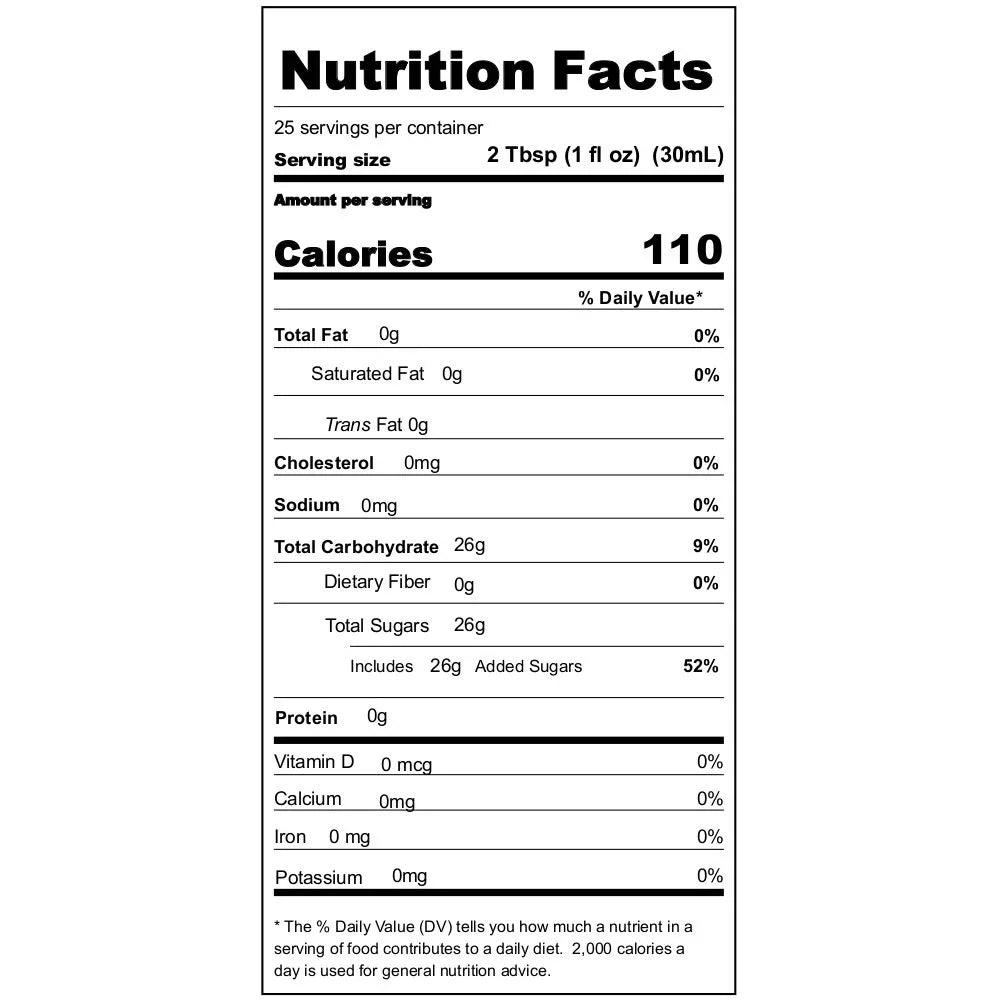 DaVinci Gourmet Naturals Vanilla Sizeyrup, 750 ml