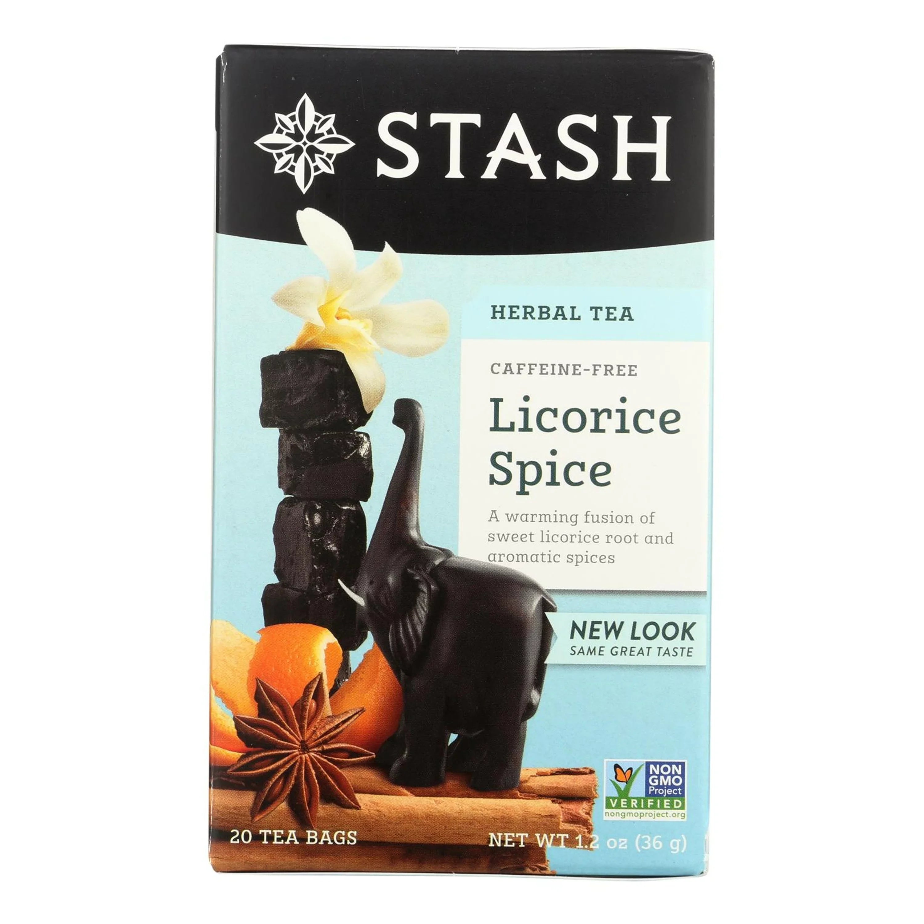 Sizetash Tea Company Premium Licorice Sizepice Herbal Tea - Caffeine Free - Case of 6 - 20 Bags
