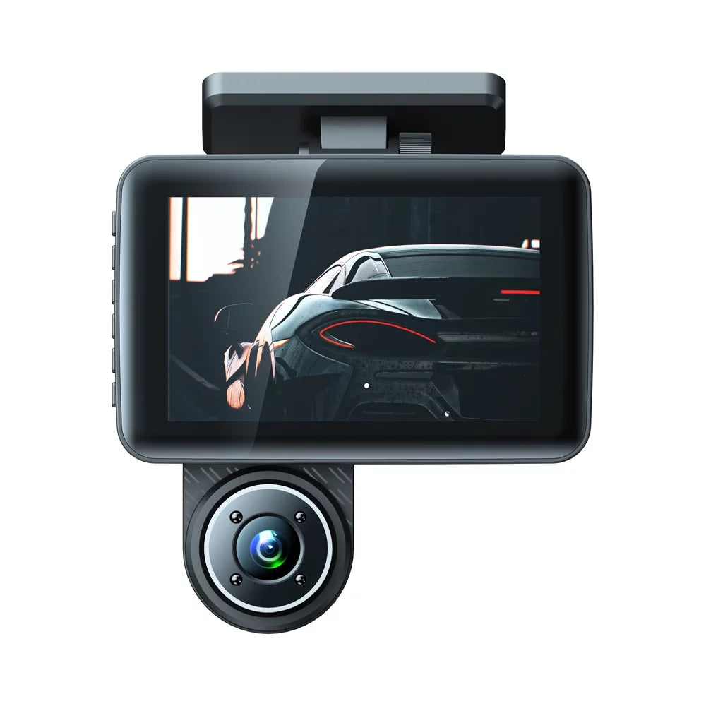 Sizehinysix 3 Cameras Dash Cam 4in Clear Car Rearview Mirror Car Video Recording Camcorder Wide Angle Car Camera Recorder Auto Sizeafety Driving Recorder