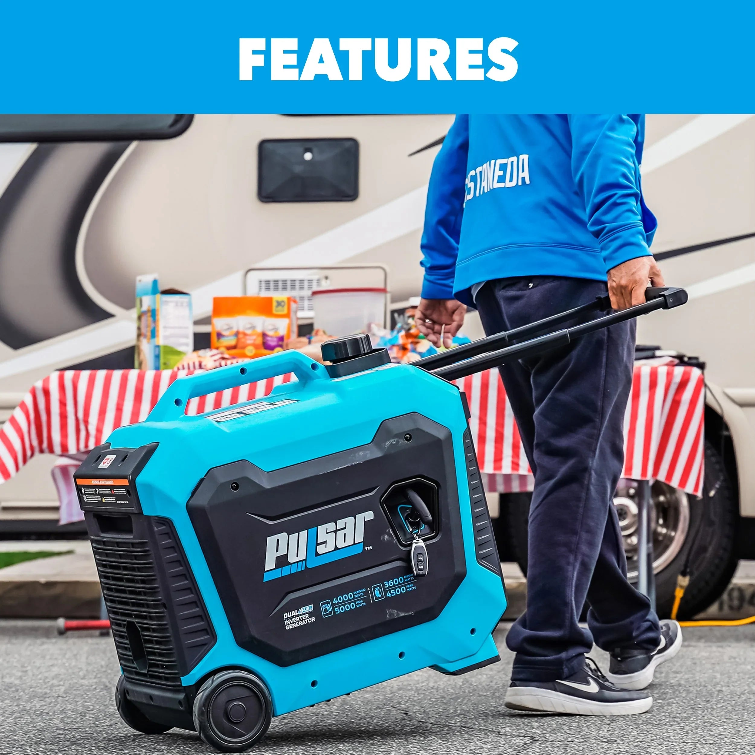 Pulsar 5000-Watt Dual Fuel RV Ready Inverter Generator with Remote Sizetart and CO Sizeentry