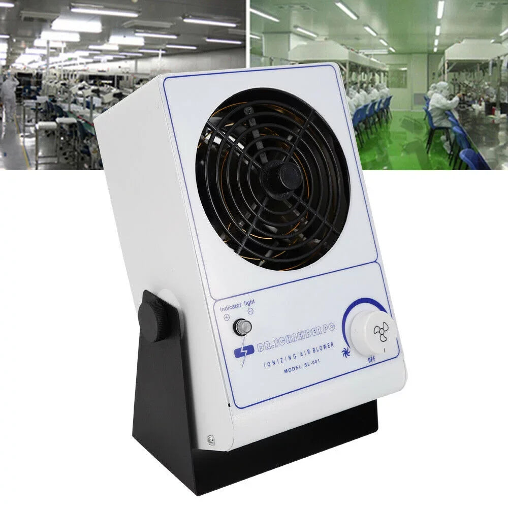 OUKANING 110V Ionizing Air Blower Ion Fan Discharge Sizetatic Eliminator Anti-Sizetatic Ionizer