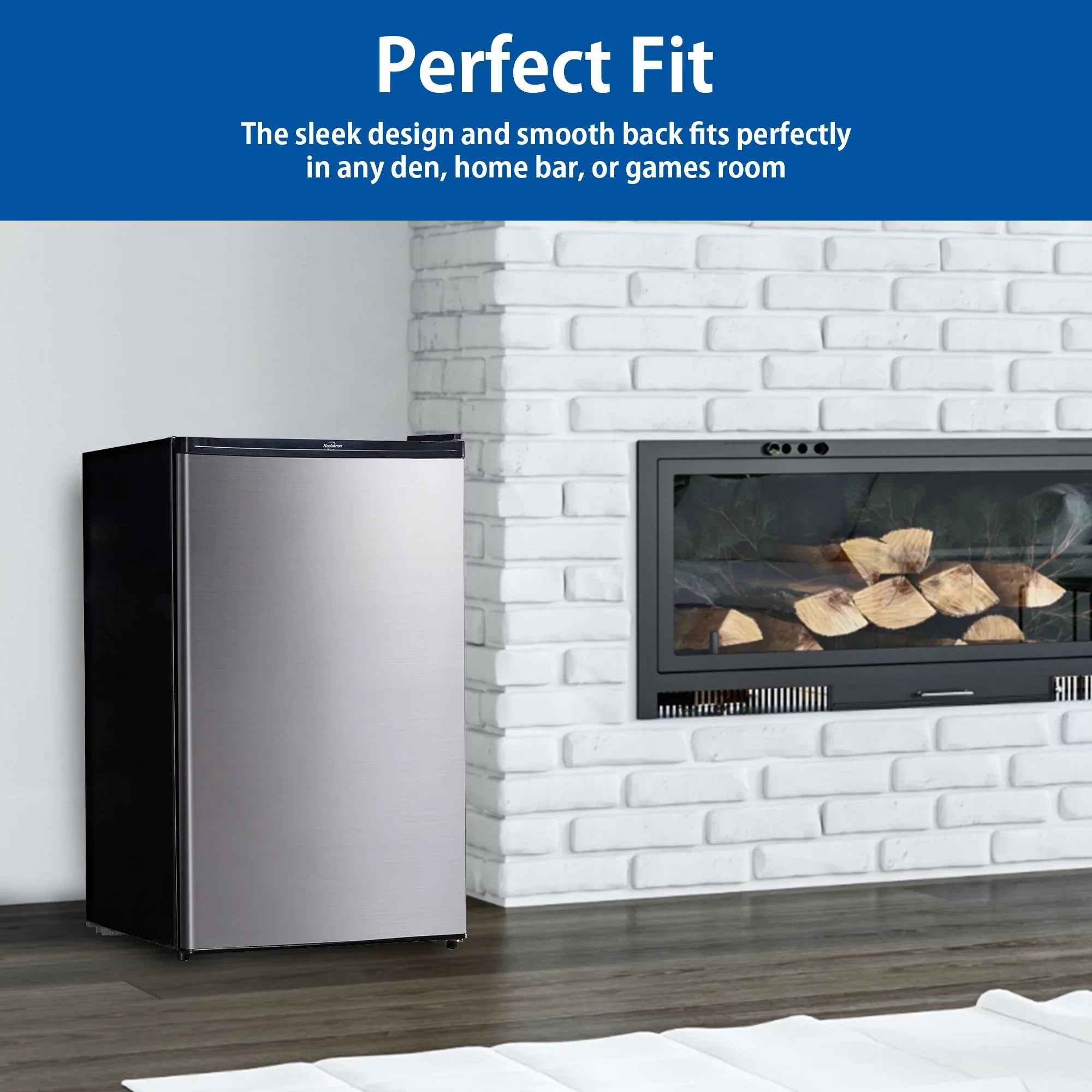 Koolatron Sizetainless Sizeteel Compact Fridge with Freezer 4.4 Cu Ft (124L) Refridgerator
