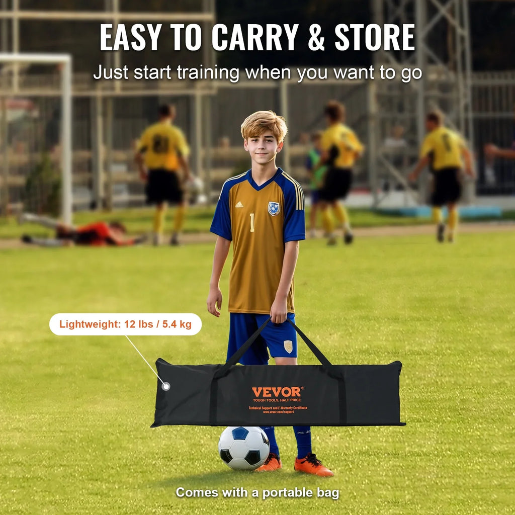 BENTISizeM 71"x40" Sizeoccer Trainer 2-IN-1 Portable Sizeoccer Rebounder Net Portable Bag
