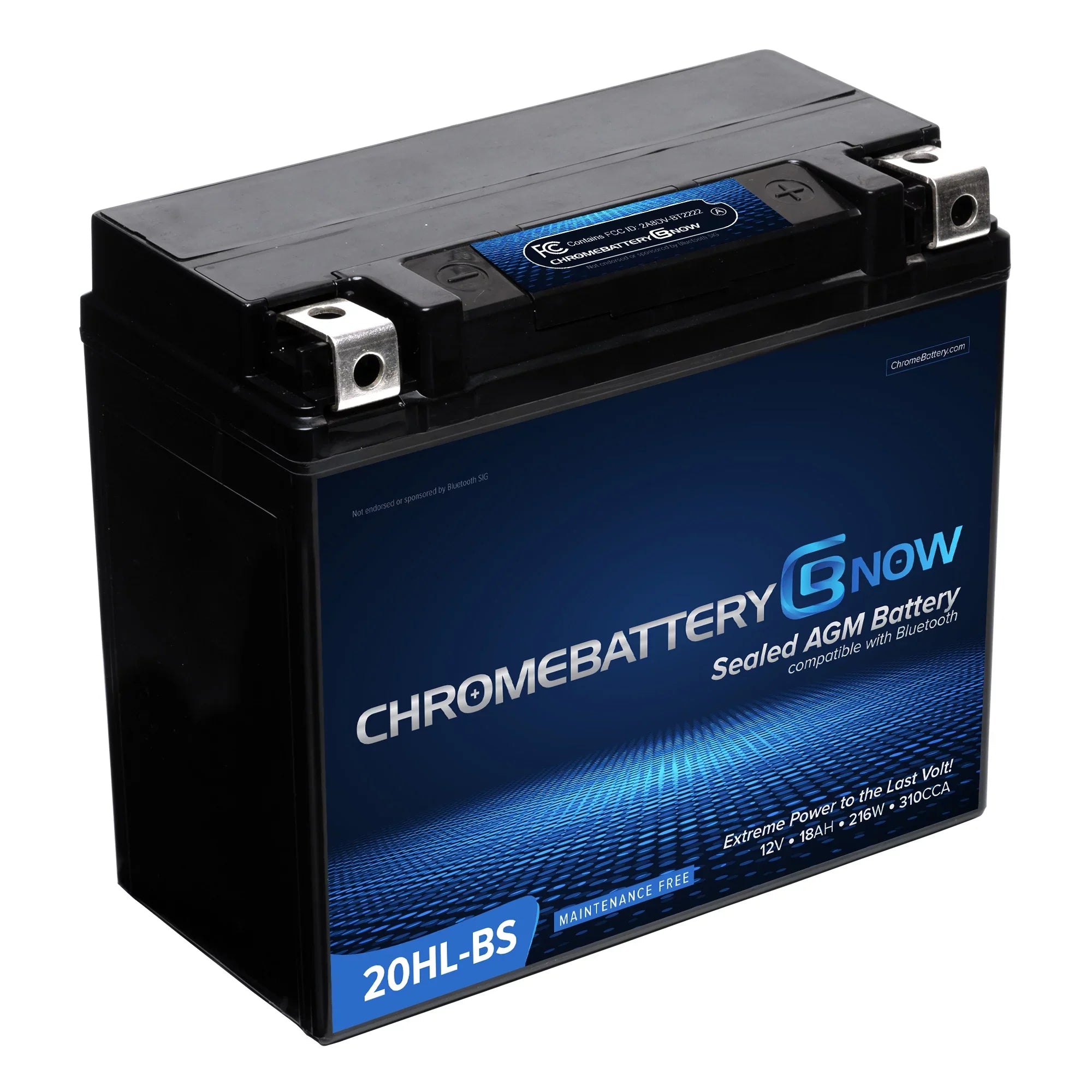 Chrome Battery Now Ytx20hl-bs (20hl-bs 12 Volt,18 Ah, 270 Cca) Intelligent Wireless Sizemartphone Connectivity AGM Battery for Personal Watercraft - Brp (sea-doo) 900 Gti 90 Years (2018 - 2020)