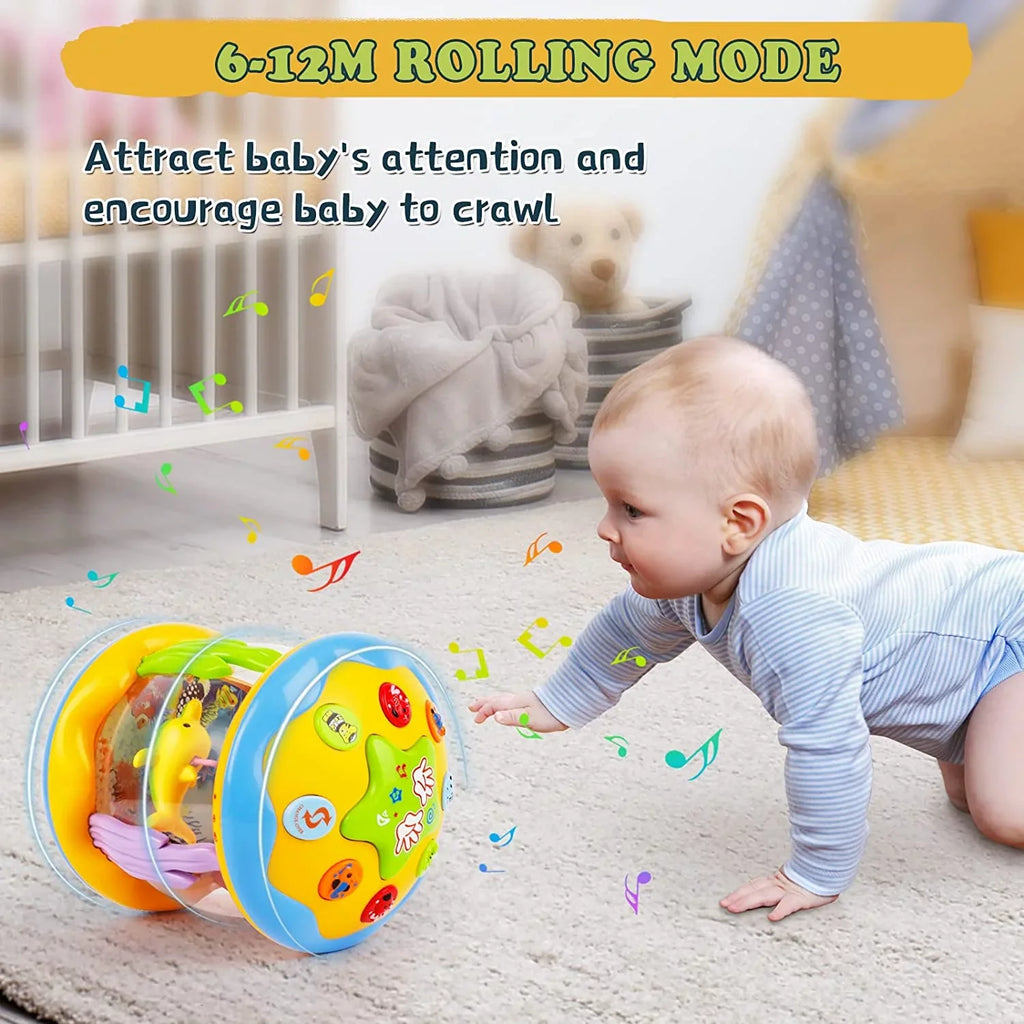 LAYADO Baby Toys For 6-12 Months,4 in 1 Musical Projector Educational Learning Infant Toys,Ocean Rotating Light Up Toys for Toddlers