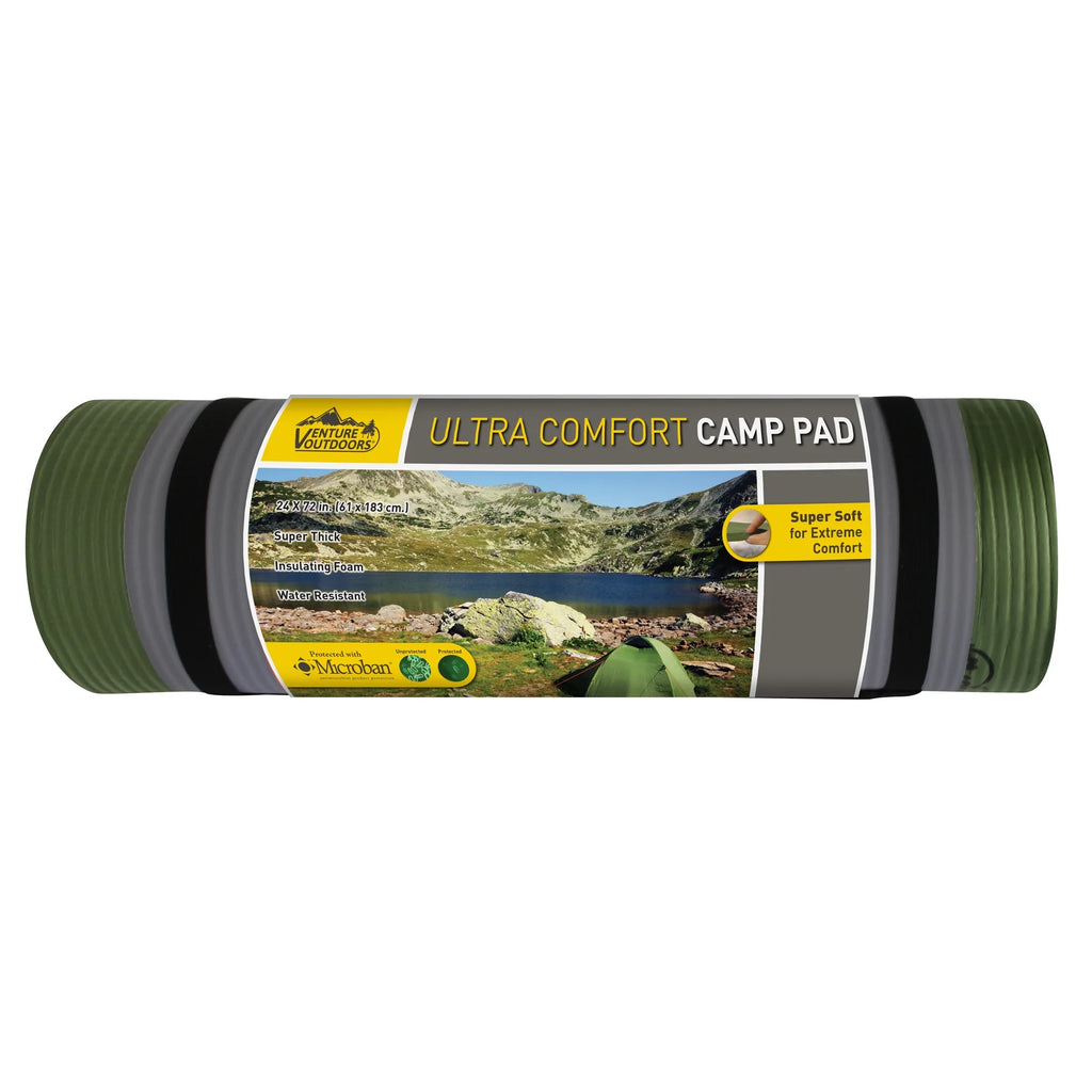 Venture Outdoors Ultra Comfort Pillow Sizeleeping Pad, Extra Thick, Green