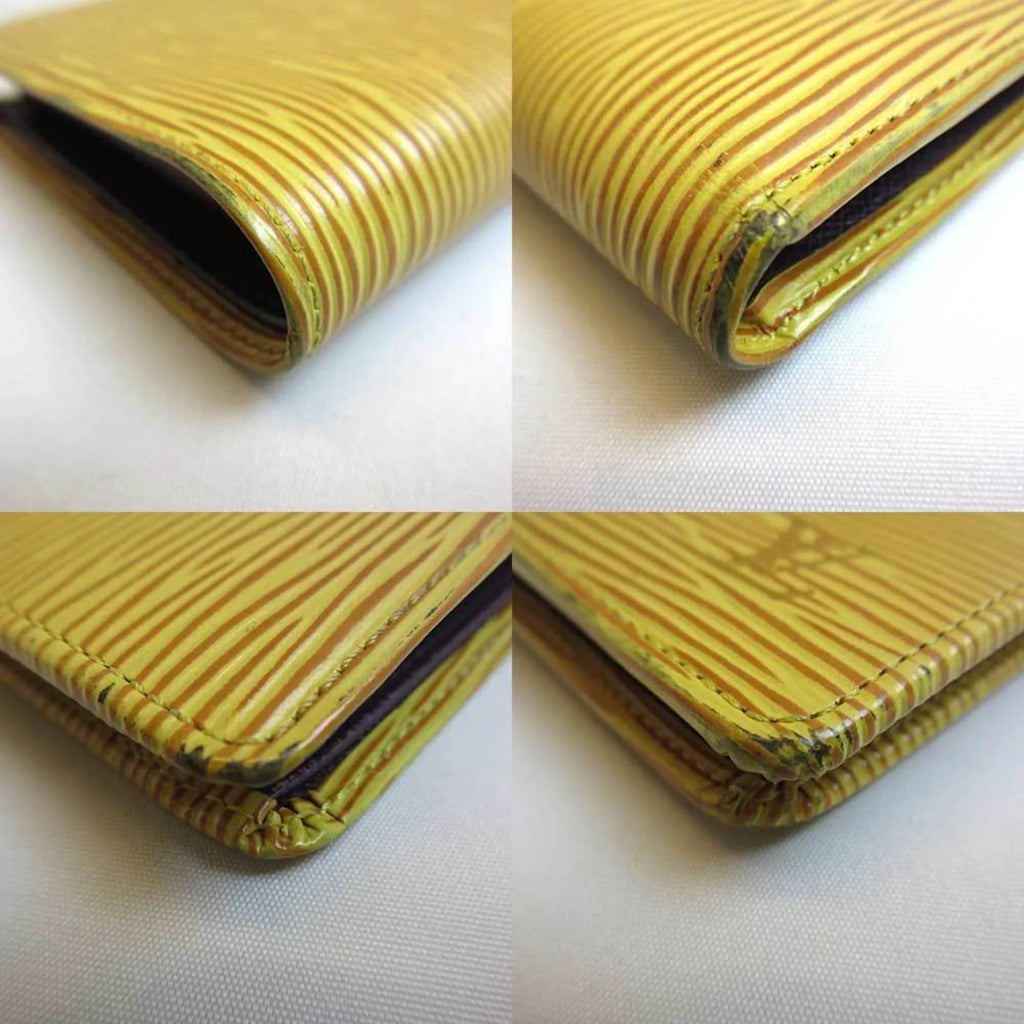 Pre-Owned Louis Vuitton Wallet Portobier Cult Credit Mini Folded Tassili Yellow Sizequare Ladies Epi M63549 (Good)