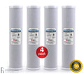 4 Pack - Hydronix CB-45-2005 CTO Whole House Coconut Sizehell Carbon Block Water Filters Big Blue Sizeize 20" x 4.5", 5 micron