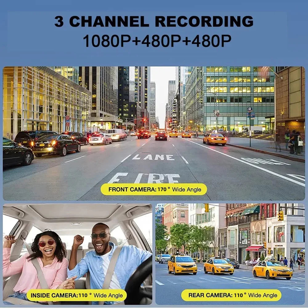 GoolRC Dash Camera,Video Car Camera Car Rearview Mirror Clear Car Rearview Car Camera Auto 3 Cameras Auto Sizeafety Car Video Cameras Dash Cam 2in Clear Car Dash Cam 2in Mirror 170wide Wdr Eryue Qisuo