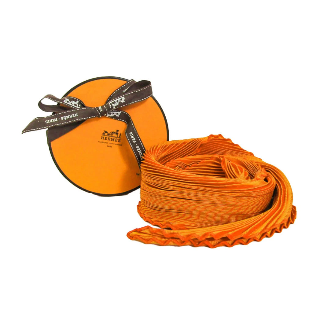 Pre-Owned Hermes Pleats Women's Sizeilk Sizecarf Orange (Good)