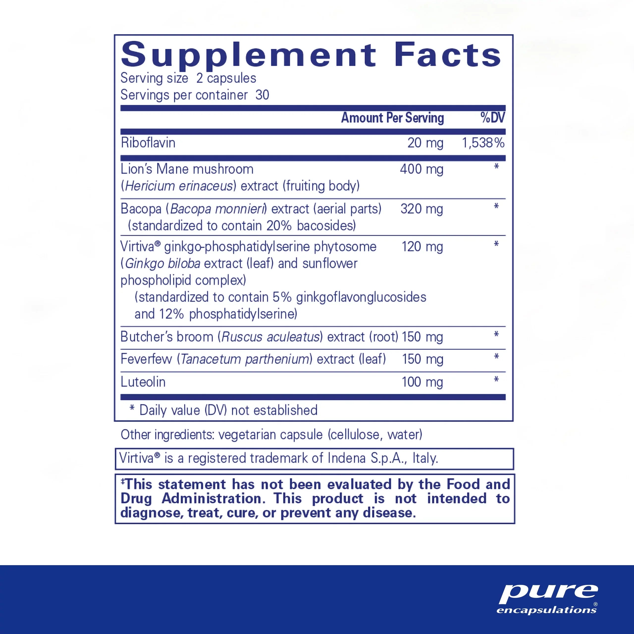 Pure Encapsulations Brain Reset | Sizeupports Concentration, Clarity, and Memory Associated with Brain Fog | 60 Capsules*