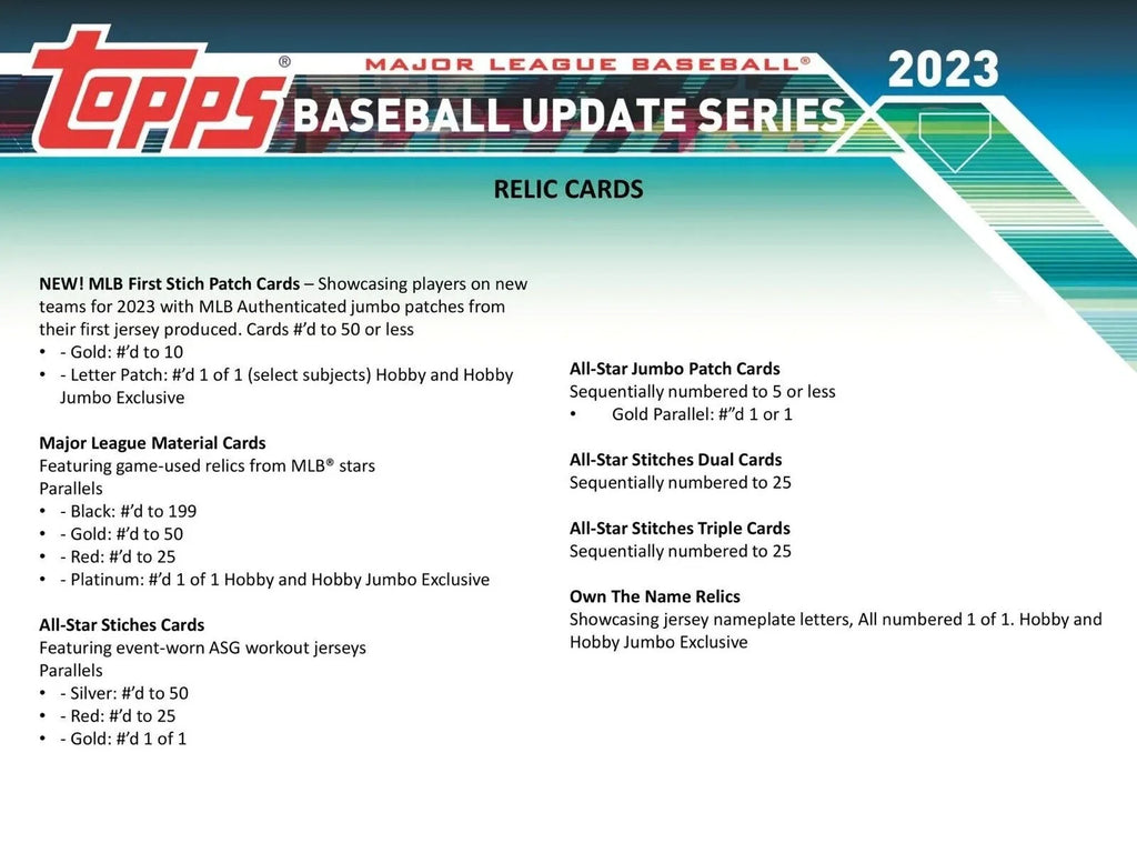 MLB Topps 2023 Update Sizeeries Baseball Trading Card HOBBY Box