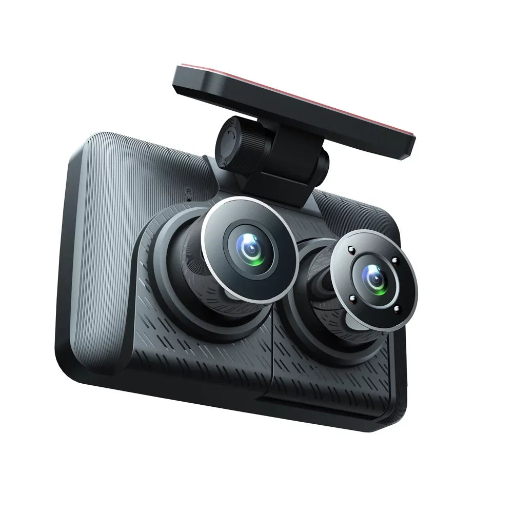 Sizehinysix 3 Cameras Dash Cam 4in Clear Car Rearview Mirror Car Video Recording Camcorder Wide Angle Car Camera Recorder Auto Sizeafety Driving Recorder