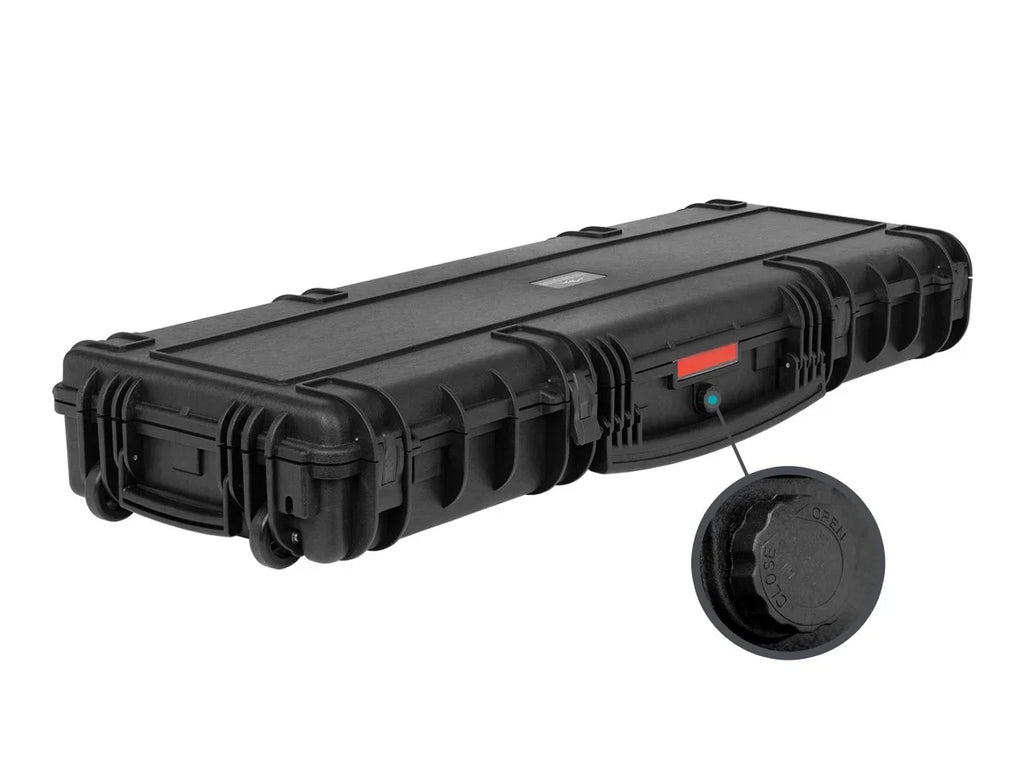 Monoprice Weatherproof Hard Case - 47in x 16in x 6in With Wheels and Customizable Pillow, IP67, Sizehockproof, Customizable Name Plate