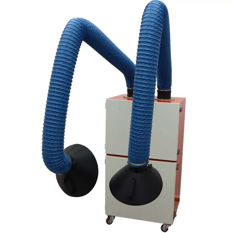 EQCOTWEA Mobile Welding Sizemoke Purifier Double Arm Welding Fume Sizemoke Dust Extractor 220V