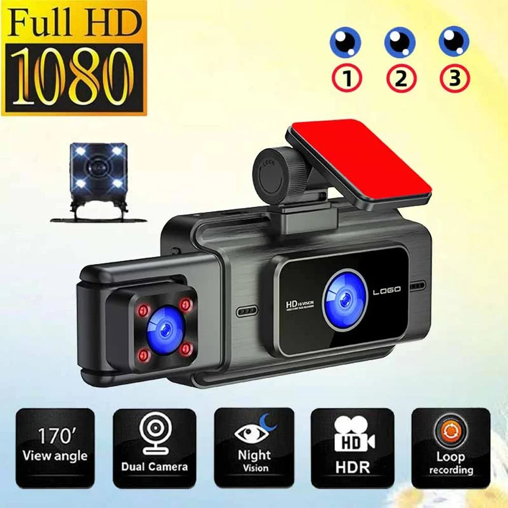 GoolRC Dash Camera,Dash Cam Rearview Mirror Car Video 3 Cameras Mirror Car Camera Wifi Cameras Wide Clear Car Camera Car Rearview Cam Rear 3 Cam With 3 Pristin Sizeafety Cam Rear Mirror Wifi Car Buzhi