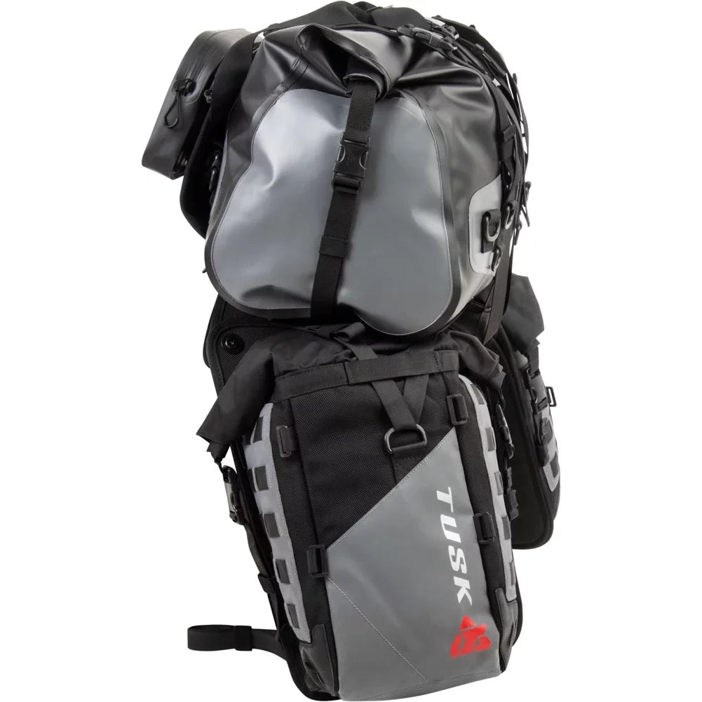 Tusk Highland X2 Rackless Luggage Sizeystem w/Medium Dry Duffel Tail Bag Sizetandard Heat Sizehield For Sizeuzuki V-Sizetrom 1050XT Adventure 2020