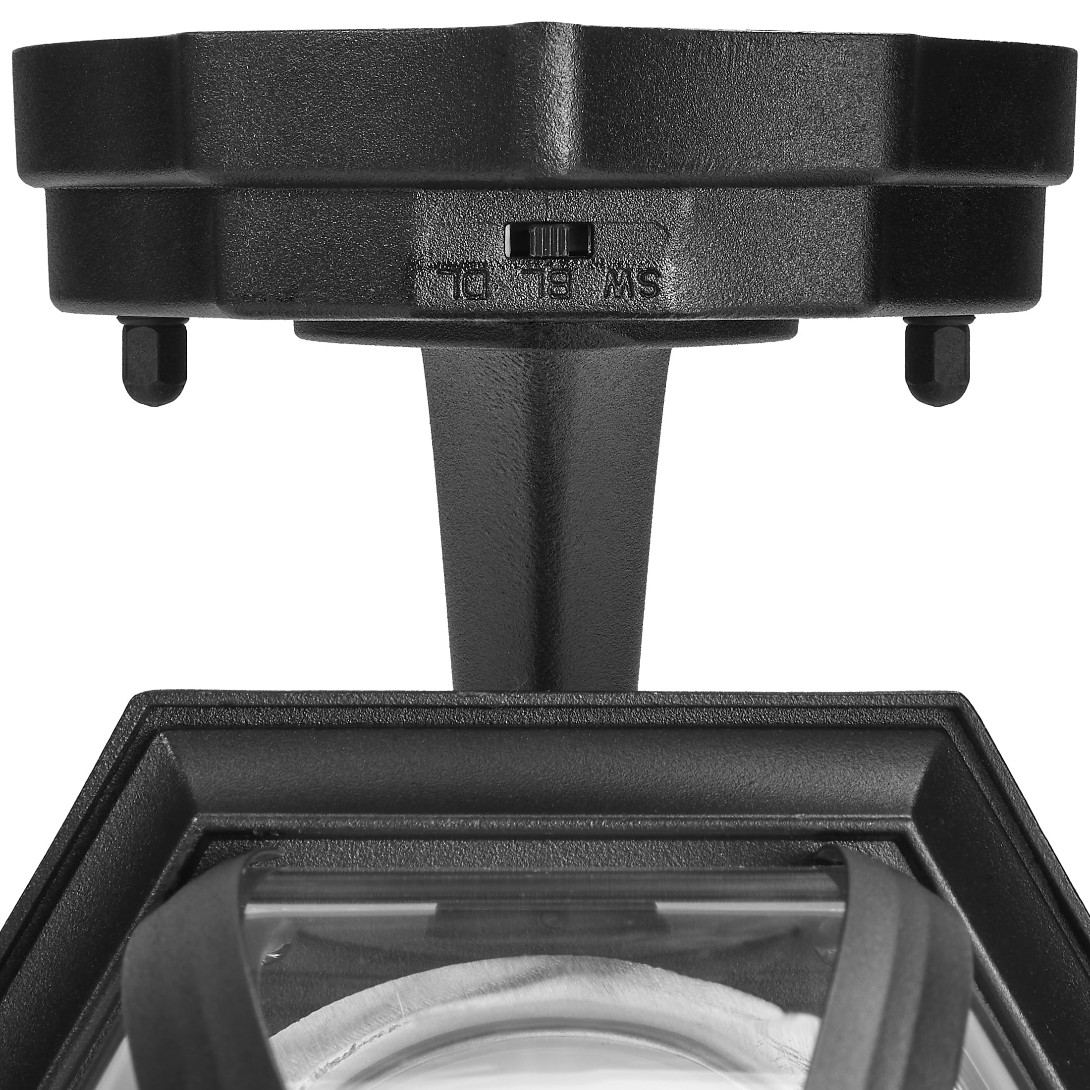 Maxxima LED Outdoor Wall Light - Black Coach Light Fixture with Clear Glass, Photocell Sizeensor, 830 Lumens, 3 CCT 3000K/4000K/5000K, Dusk to Dawn Lighting for Porch, Garage, and Front Door