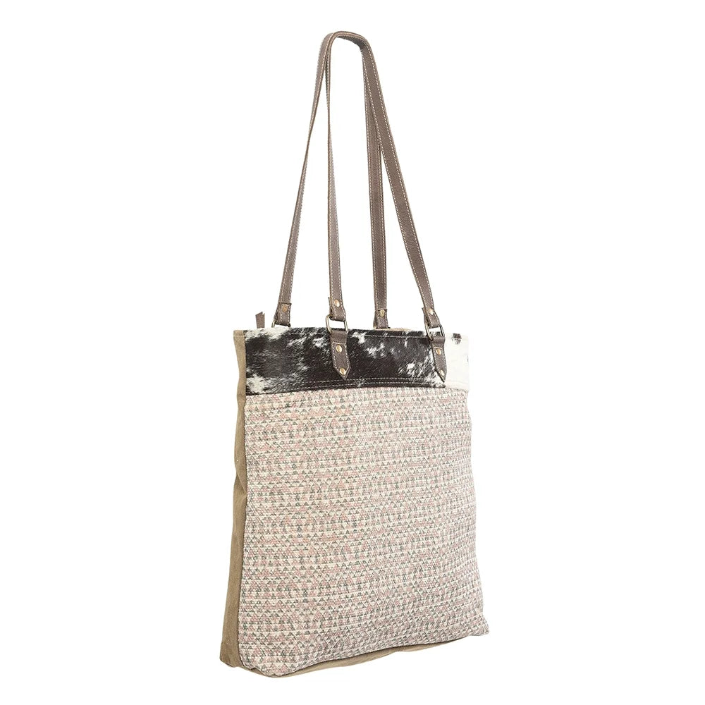 KB OHLAY KB214 TOTE Upcycled Wool Upcycled Canvas Hair-on Genuine Leather women bag western handbag purse